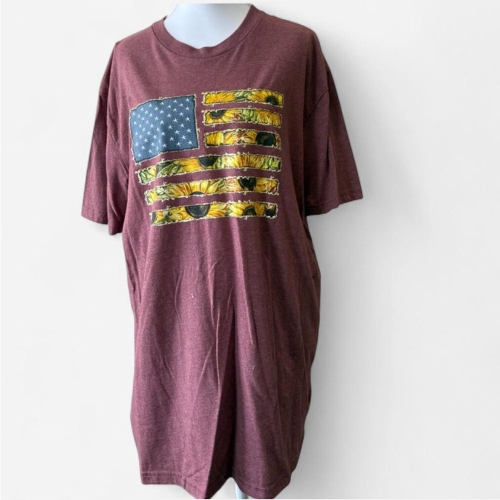Yellow and Red Short Sleeve Tee with Graphic Design